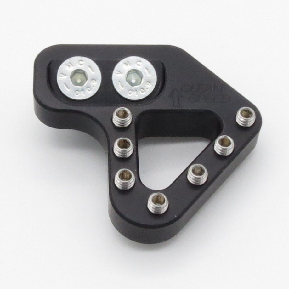 CLEAN SPEED KTM HUSKY GAS GAS FAR REAR BRAKE PEDAL PAD TIP, ANGLE MOUNT, BLACK