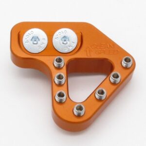 CLEAN SPEED KTM HUSKY GAS GAS FAR REAR BRAKE PEDAL PAD TIP, ANGLE MOUNT, ORANGE