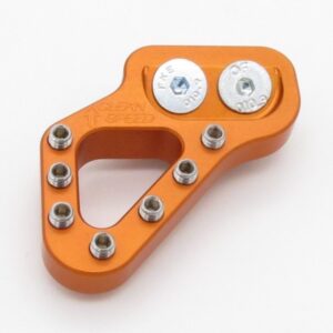 CLEAN SPEED KTM HUSKY GAS GAS NEAR REAR BRAKE PEDAL PAD TIP, ANGLE MOUNT, ORANGE
