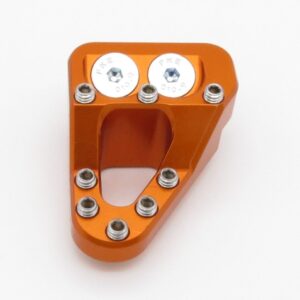 CLEAN SPEED KTM HUSKY GAS GAS STEPPED REAR BRAKE PEDAL PAD TIP, ANGLE MOUNT, ORANGE