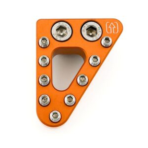 CLEAN SPEED STANDARD REAR BRAKE PEDAL TIP, FLAT MOUNT, KTM HUSKY GASGAS BETA SHERCO, ORANGE