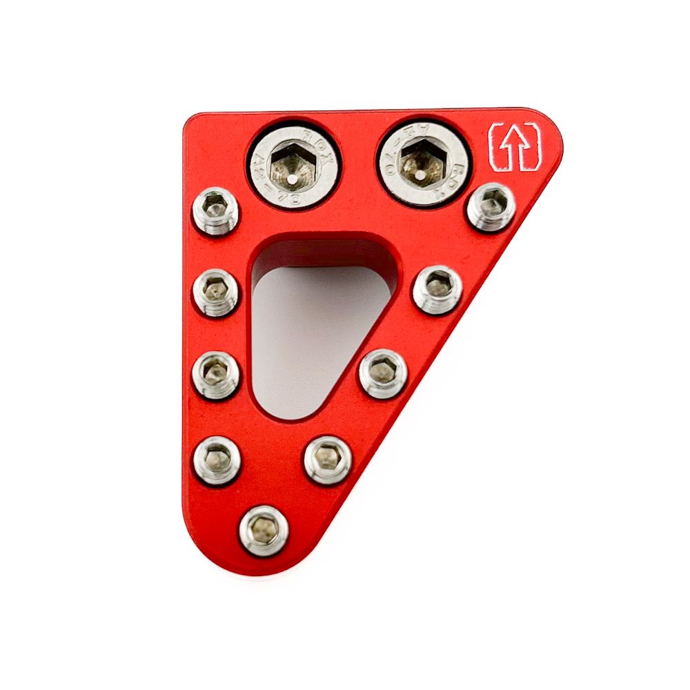 CLEAN SPEED STANDARD REAR BRAKE PEDAL TIP, FLAT MOUNT, KTM HUSKY GASGAS BETA SHERCO, RED